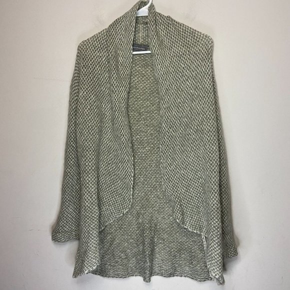 Wooden Ships Women S/M Mohair Cardigan Sweater Slub Knit Taupe Drape Open Front - Picture 1 of 8